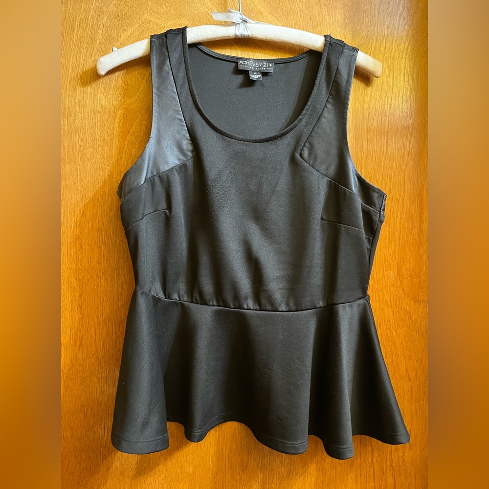 Forever 21 Black Peplum Tank Top